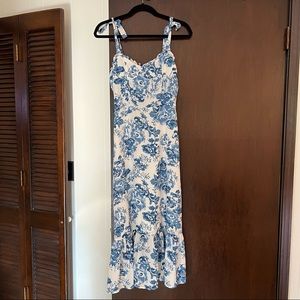 o.p.t. blue floral midi dress